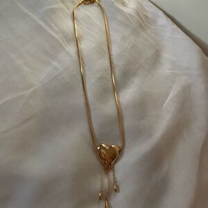 En Route Jewellery Gold Drippy Heart Necklace